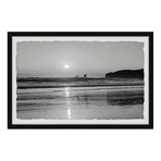 Surfing Perfect Waves // Framed Painting Print (12"W x 8"H x 1.5"D)