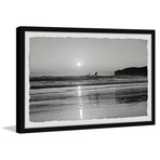 Surfing Perfect Waves // Framed Painting Print (12"W x 8"H x 1.5"D)
