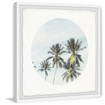 Green Palm Leaves // Framed Painting Print (12"W x 12"H x 1.5"D)
