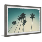 Palm and the Blue Sky // Framed Painting Print (12"W x 8"H x 1.5"D)