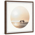 Sunset Surfers // Framed Painting Print (12"W x 12"H x 1.5"D)