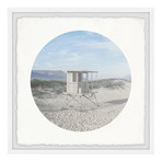 Beach Tower // Framed Painting Print (12"W x 12"H x 1.5"D)