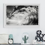Wave Curl // Framed Painting Print (12"W x 8"H x 1.5"D)