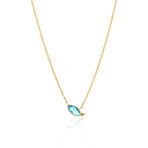 Ippolita 18k Yellow Gold Swiss Blue Topaz Prisma Marquise Necklace