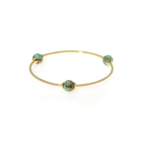 Ippolita 18k Yellow Gold + Turquoise Nova Bracelet