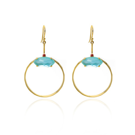 Ippolita 18k Yellow Gold Amazonite Triplet Prisma Marquise Earrings