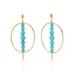 Ippolita 18k Yellow Gold Turquoise Nova Earrings II // Store Display