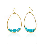 Ippolita 18k Yellow Gold Turquoise Nova Earrings I // Store Display