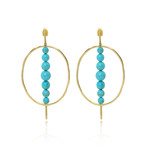 Ippolita 18k Yellow Gold Turquoise Nova Earrings II // Store Display