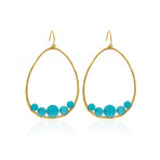 Ippolita 18k Yellow Gold Turquoise Nova Earrings I // Store Display