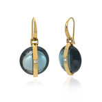 Ippolita 18k Yellow Gold Diamond + London Blue Topaz Senso Earrings