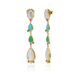 Ippolita 18k Yellow Gold Diamond + Multi-Stone Prisma Earrings // Store Display