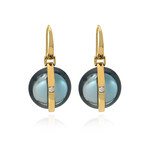 Ippolita 18k Yellow Gold Diamond + London Blue Topaz Senso Earrings