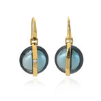 Ippolita 18k Yellow Gold Diamond + London Blue Topaz Senso Earrings