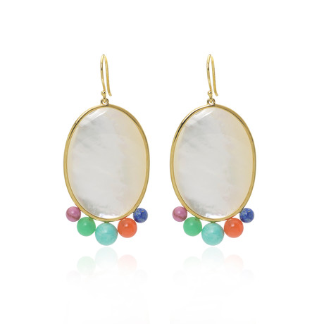 Ippolita 18k Yellow Gold Mother of Pearl Nova Earrings