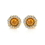 Ippolita 18k Yellow Gold Diamond + Madeira Citrine Lollipop Earrings