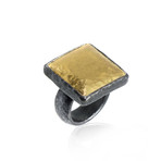 Gurhan Sterling Silver + 24k Yellow Gold Square Ring (Ring Size: 6)