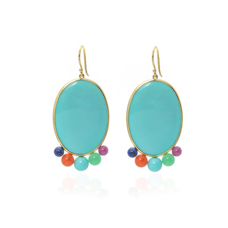 Ippolita 18k Yellow Gold Turquoise Nova Earrings III