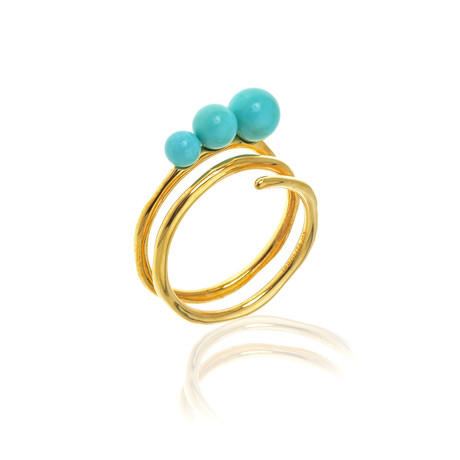 Ippolita 18k Yellow Gold Turquoise Nova Ring // Ring Size: 7.25