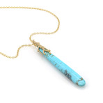 Ippolita 18k Yellow Gold Diamond + Turquoise Rock Candy Necklace // Store Display