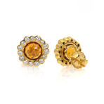 Ippolita 18k Yellow Gold Diamond + Madeira Citrine Lollipop Earrings