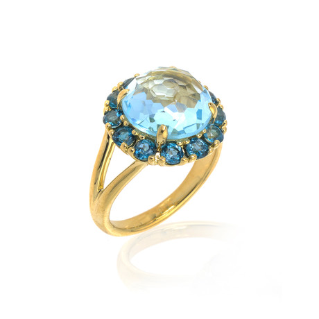 Ippolita 18k Yellow Gold Blue Topaz Lollipop Ring // Ring Size: 7