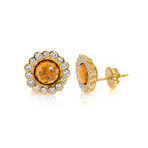 Ippolita 18k Yellow Gold Diamond + Madeira Citrine Lollipop Earrings