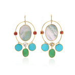 18k Yellow Gold Turquoise Nova Earrings III // Store Display