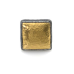 Gurhan Sterling Silver + 24k Yellow Gold Square Ring (Ring Size: 6)