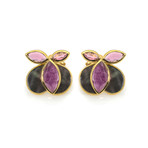 Ippolita 18k Yellow Gold African Ruby Doublet Orchid Earrings