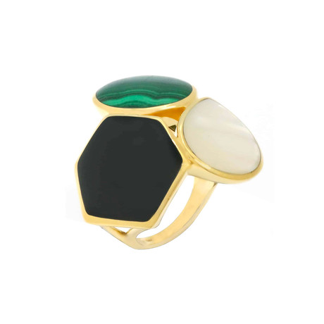 Ippolita 18k Yellow Gold Polished Rock Candy 3 Stone Ring // Ring Size: 7