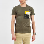 Square Detail T-Shirt // Khaki (2XL)