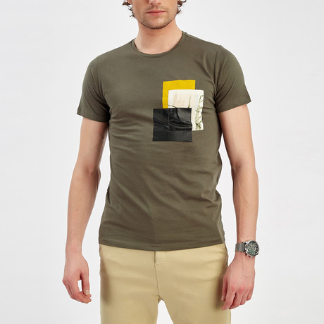 Square Detail T-Shirt // Khaki (S)