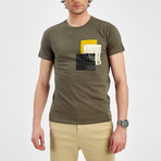 Square Detail T-Shirt // Khaki (2XL)