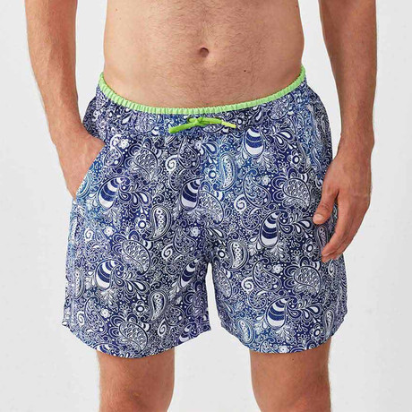 Paisley Swim Short // Blue (S)