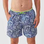 Paisley Swim Short // Blue (2XL)