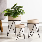 Sedona // Ceramic Planter + Stand (9.5"H)