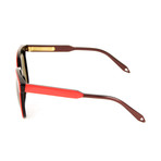 Victoria Beckham // Women's VBS104 Square Sunglasses // Red + Gray Gradient