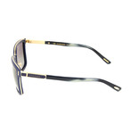 Chopard // Women's Shield Sunglasses // Blue + Gold