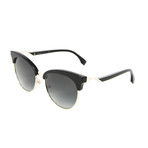 Fendi // Women's Round Cat Eye Sunglasses // Black + Gray Gradient