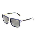 Chopard // Women's Shield Sunglasses // Blue + Gold