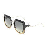 Fendi // Women's Oversized Square Sunglasses // Black + Gray Gradient