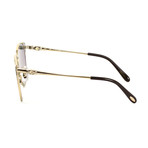 Chopard // Women's Cat Eye Sunglasses // Gold + Light Blue