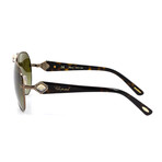 Chopard // Women's Aviator Sunglasses // Dark Havana + Green