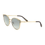 Chopard // Women's Cat Eye Sunglasses // Gold + Light Blue