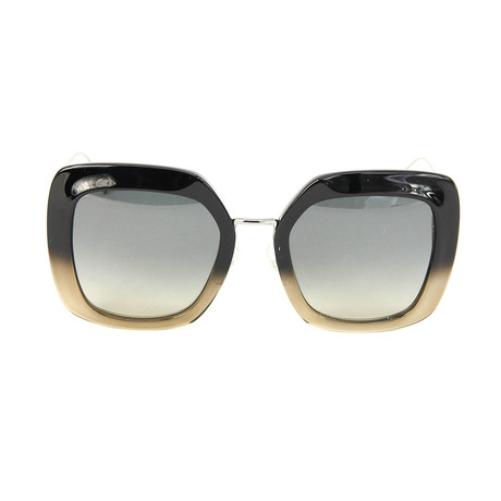 Fendi // Women's Oversized Square Sunglasses // Black + Gray Gradient