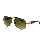 Chopard // Women's Aviator Sunglasses // Dark Havana + Green