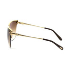 Chopard // Women's Butterfly Sunglasses // Gold + Brown