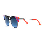 Fendi // Women's Waves Sunglasses // Blue + Red