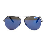 Victoria Beckham // Women's VBS98 Aviator Sunglasses // Blue + Black